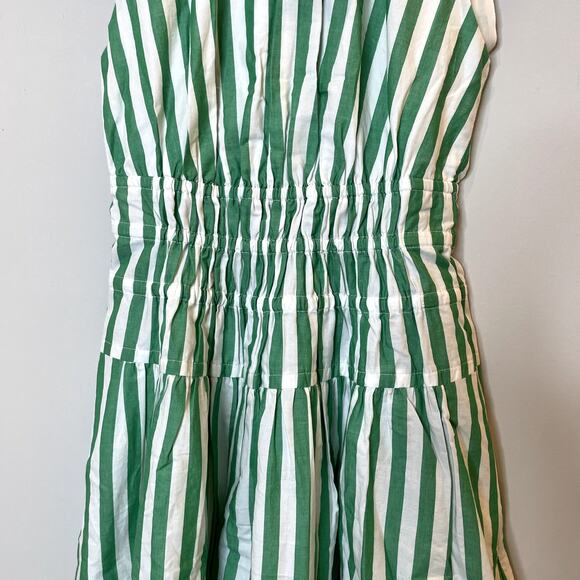 J.Crew Hyacinth Dress Striped Cotton Poplin Smocked Holiday CI932 Bright Clover - Picture 4 of 14
